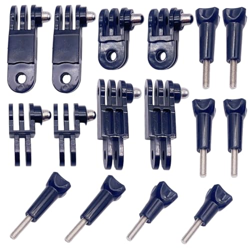 WeddHuis 2Set Brazo Giratorio Ajustable, Tornillo Corto y Largo, Soporte de Unión Fija de 3 Vías, Extensor para Cámara Deportiva, Accesorios GoPro para Casco y Montura