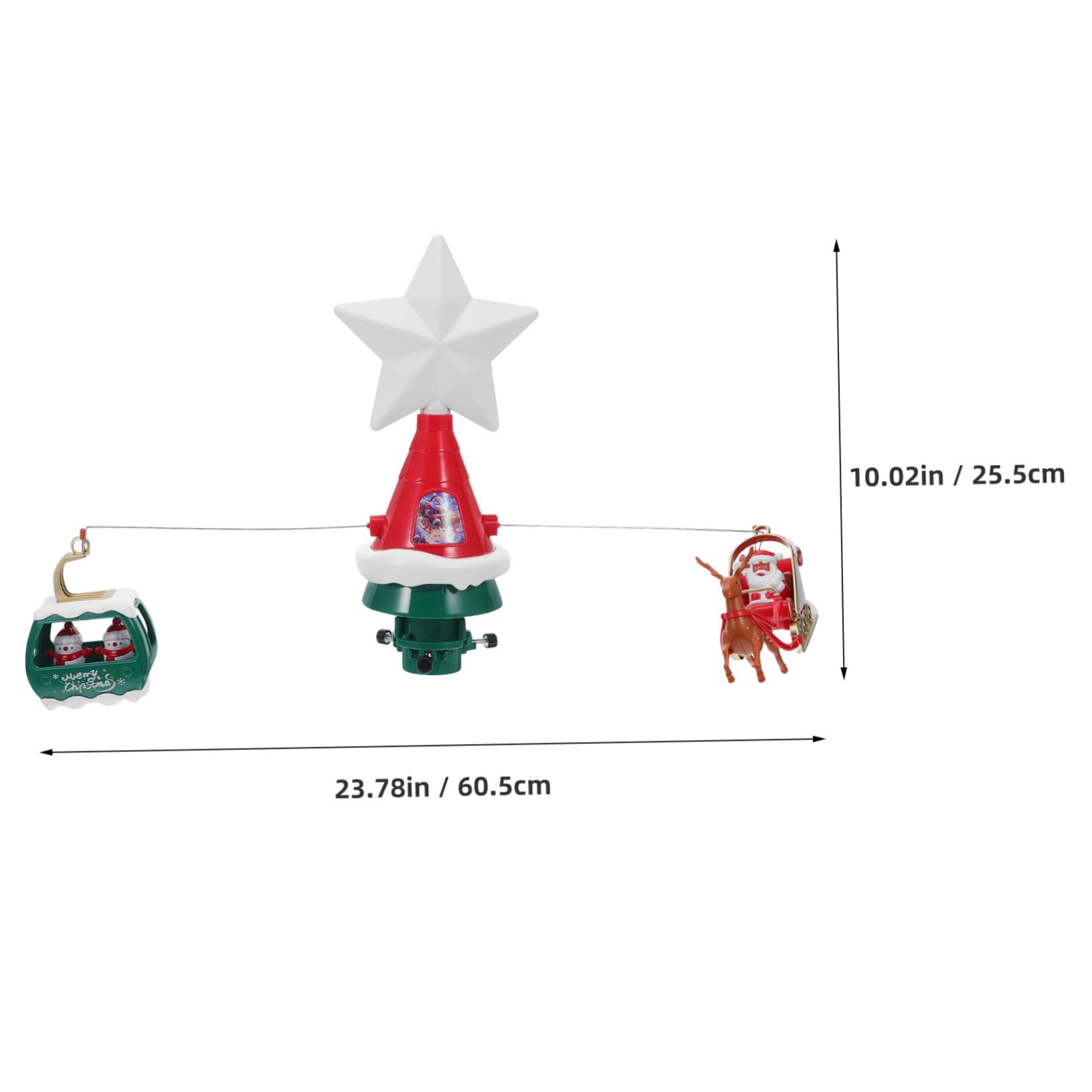 Rotating Christmas Star Topper con Luces LED y Música Adorno Eléctrico con Papá Noel y Renos Estrella Iluminada para Decoración Navideña de Árbol Fiesta y Hogar