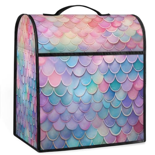 Coffee Maker Cover Colorful Watercolor Mermaid Kitchen Appliance Covers Small Appliance Covers Blender Cover Juicer Cover Dust Covers for Kitchen Appliances with Top Handle and Pockets,Washable,B760