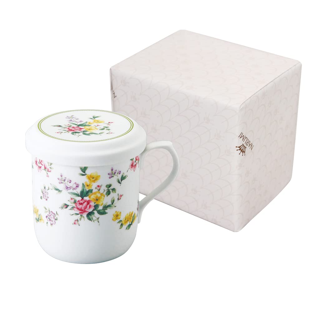 Narumi Flower Mug with Lid & Tea Strainer