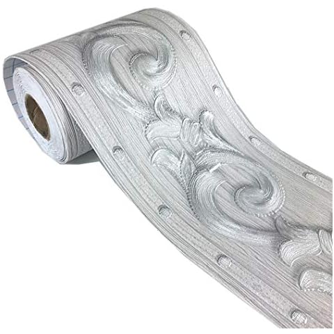 Elegant Silver Grey Wallpaper Border for Home Decor Cover