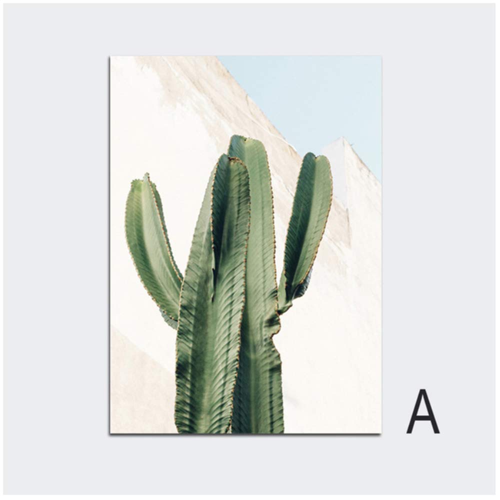 Lienzo Pintura Cactus Carteles e Impresiones Cartel Lámina Art Gobi Paisaje Imágenes de Pared del Coche para la decoración de la Sala de Estar 30x40cm (11.8 "x15.7) x3 con Marco