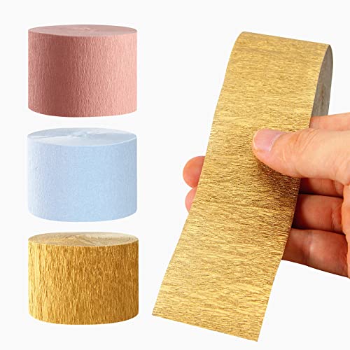 Image of Pink-Blue Gender-Reveal Party-Decorations Streamers - 9 Rolls Wedding Bachelorette Engagement Crepe Tissue Paper Streamer Birthday Baby Bridal Shower Garland Decor Panduola