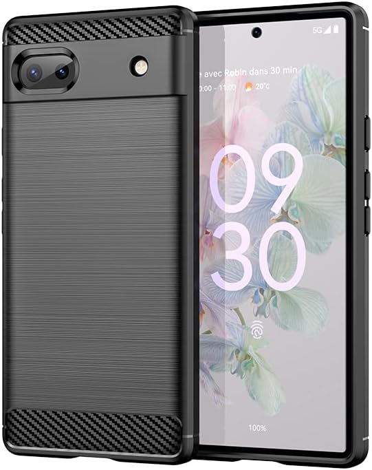 Newlike Back Cover For Google Pixel 6a |Hybrid Flexible Shockproof TPU | Brushed Texture - Black