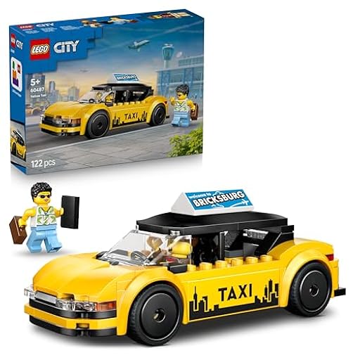 LEGO City Taxi Amarillo de Juguete - Maqueta de Coche Eléctrico con Techo Desmontable y 2 Minifiguras - Set para la Motricidad Fina - Regalo de Cumpleaños para Niños de 5+ Años - 60487 | Ya disponible en tu tienda friki favorita! En mundofriki.es!