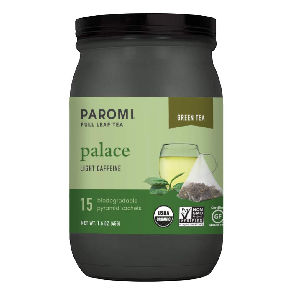 ParomiPalace Organic Green Tea, Signature Jar, 15 Count (Pack of 6)USDA Organic