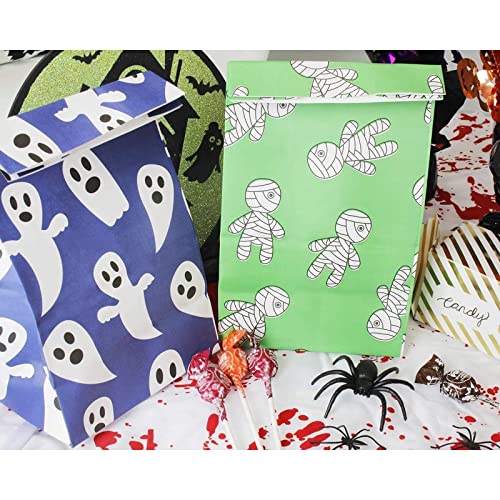 36-Pack Halloween Party Treat Paper Bags, 6 Designs, 5.1 X 8.75 X 3.25 Inches #TOP2
