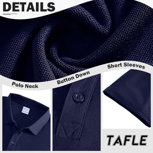 Polo homme séchage rapide lot de 3 maillots manches courtes noir gris bleu L