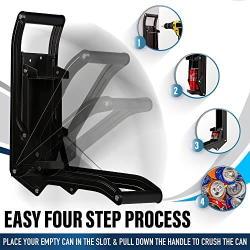 Can Crushers for Recycling - 16 oz Heavy Duty Aluminum Can Crusher Wall Mounted - Soda and Beer Can Smasher for Recycling with Bottle Opener - For 12 and 16 oz Cans - Easy to Install - RamPro - Image 5