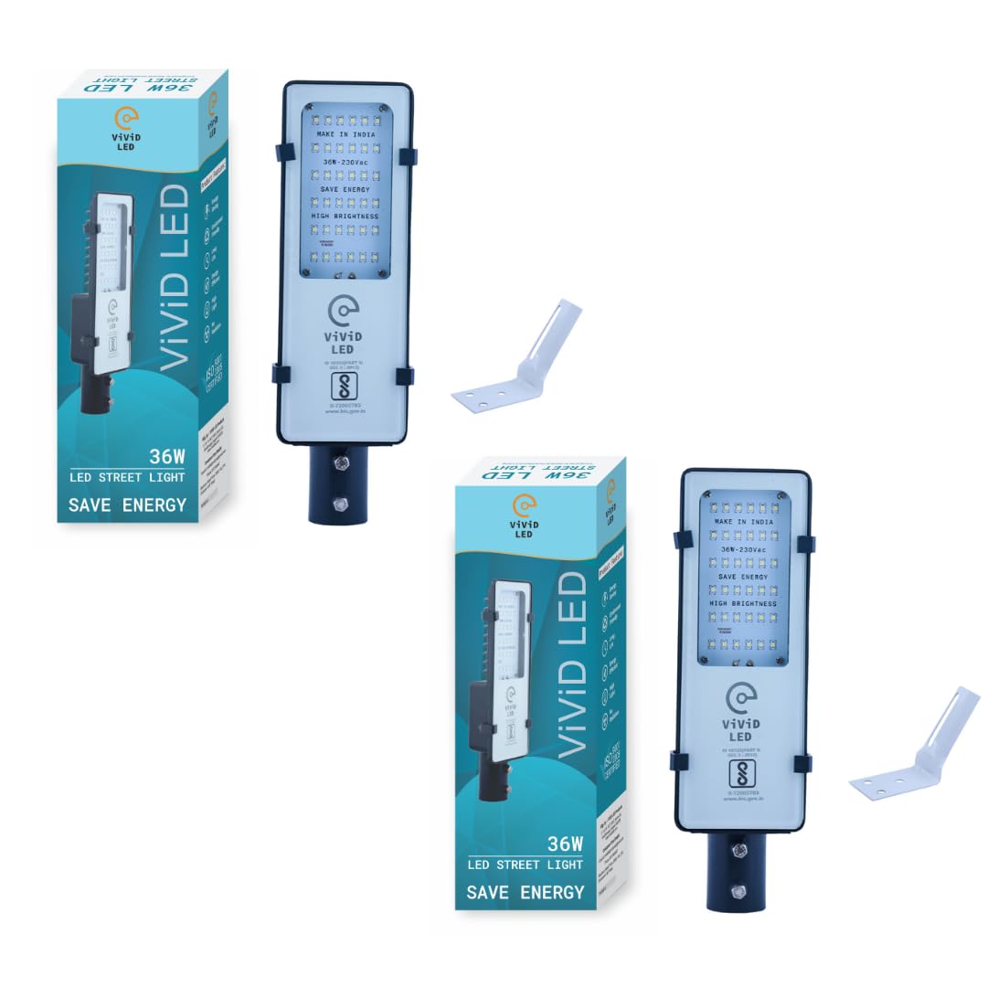 36W Led Waterproof, Aluminium Body Wall Mounted Clamp Street Light (Pack Of 2Corded Electric, 230 Volts, White)