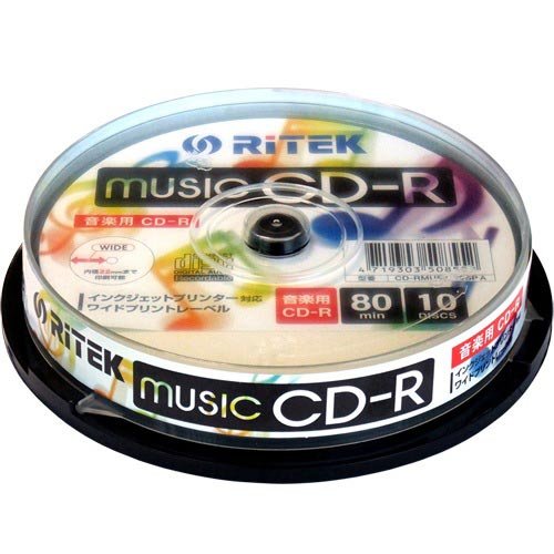 Amazon.co.jp: ライテック製 RiTEK CD-R 音楽用 10枚パック CD-RMU80