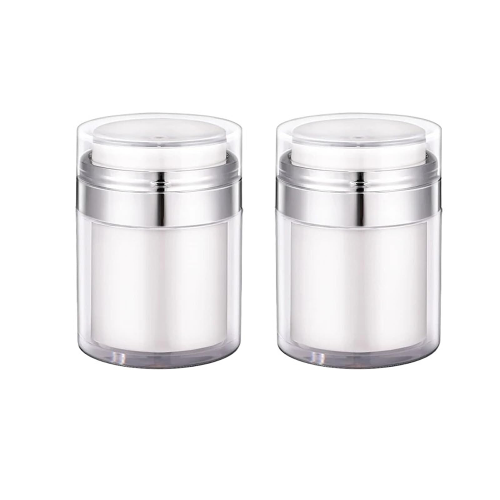 SKPVPOKOYL Travel Refillable Bottles Creams Gels Cosmetic Press Vacuum Bottle(50g 2pcs)