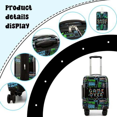 Suitcase for Kids 16inch Car Luggage Set for Boys Travel Suitcase Hard Shell Luggage Sets with Spinner Wheels Carry on Luggage Airline Approved3