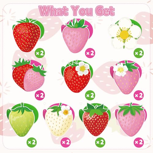 Image of 40Pcs Strawberry Hanging Swirls Decorations, Sweet Strawberry Party Ceiling Hanging Swirls Streamers for Berry First Birthday Baby Shower Party Decor Supplies