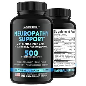 Neuropathy Support Natural Nerve Discomfort Relief – Made in USA – Nerve Antioxidant for Trigeminal Neuralgia, Diabetic & Peripheral Neuropathy – Hands, Neck, Feet & Toes Treatment Formula – 60 Caps