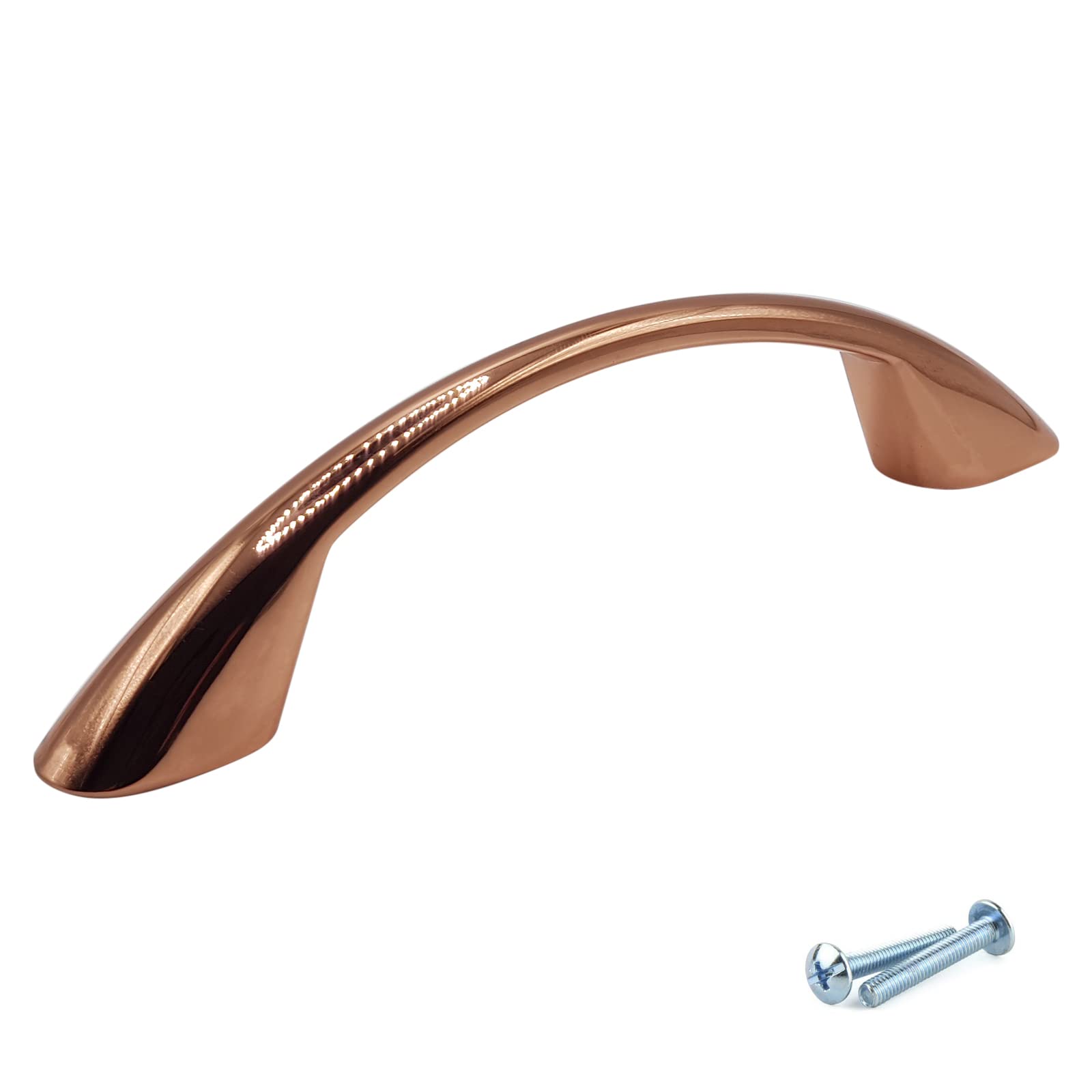 M4TEC Bedroom Furniture Bow Door Handles Rose Gold Pull Handles for Kitchen Cupboards Door Handles, Cabinets, Drawers and Wardrobes Handles - VD6 Series, 96mm