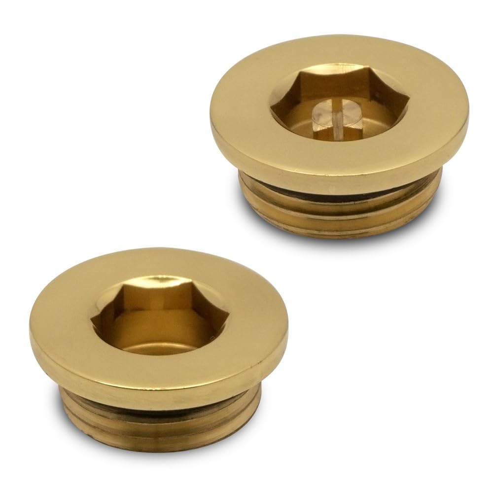 Valve Kings Polished Brass Bleed Valve & Blanking Plug Set For Radiators & Towel Rails ½" Bsp