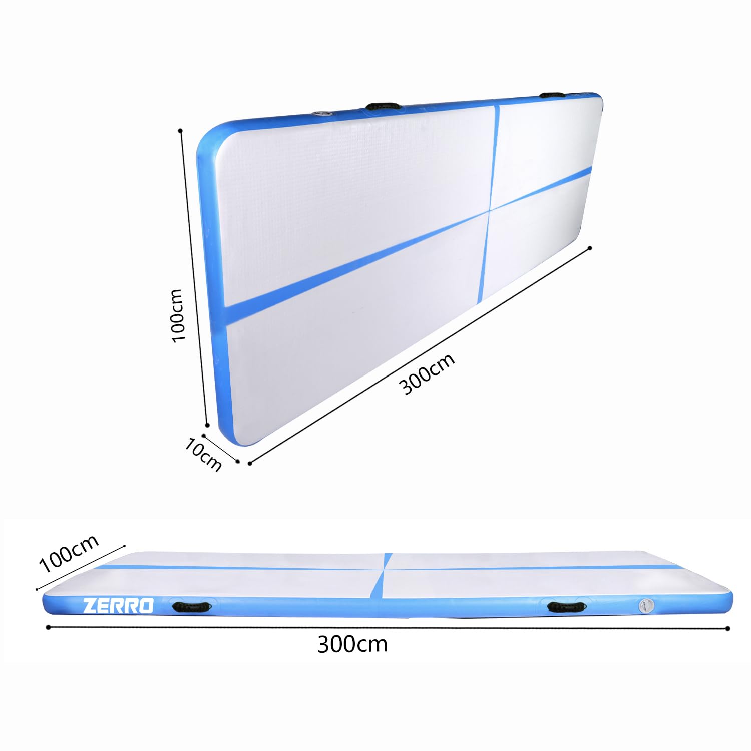 CCLIFE Tumbling Airtrack Turnmatte 3/4/5m Aufblasbar Gymnastik klappbar mit Elektrischer Luftpumpe Yogamatte Tumbling Matten Trainingsmatte Dicke 10/20cm