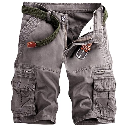 Mens Cargo Shorts Cotton Work Shorts Multi Pocket Casual Workout Shorts for Men...