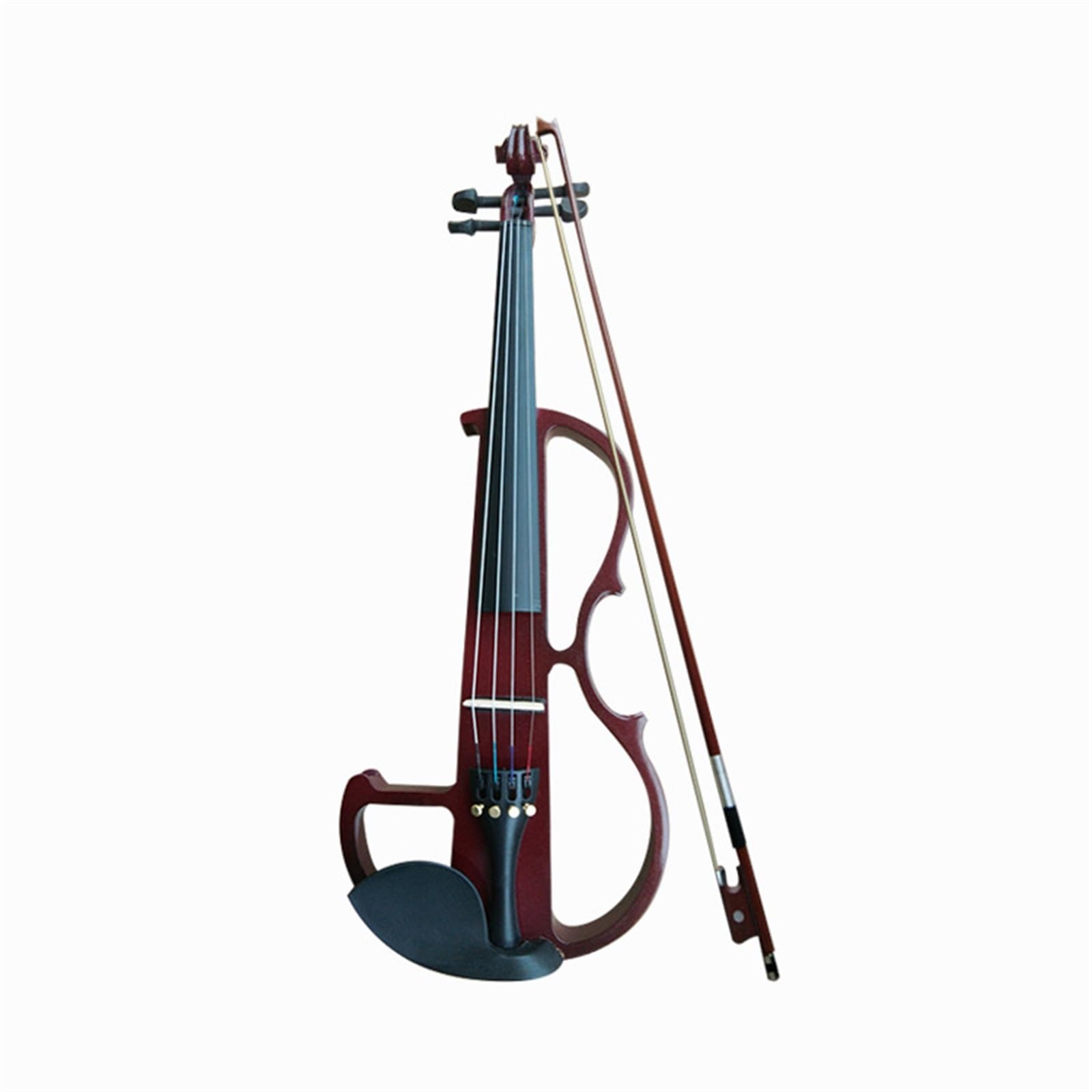 Violine Handgefertigte Elektronische Geige. Elektroakustisches Geigeninstrument Spielen(Wine red)