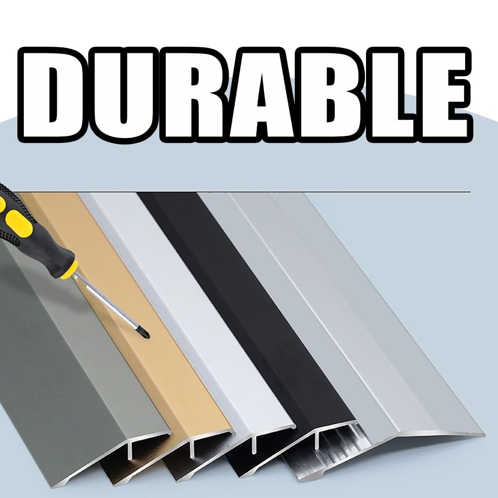 Aluminiowa listwa przejściowa do drzwi, 20 mm, reduktor krawędzi do laminatu i płytek (szara, 100 cm) - rozwiązanie progowe dla płynnego przejścia podłogowego