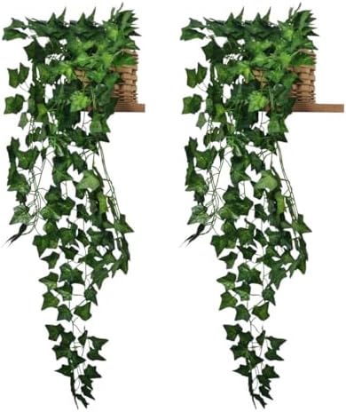 Kit 2 Vasos com Planta Artificial Hera Pendente, Folhagem Decorat...