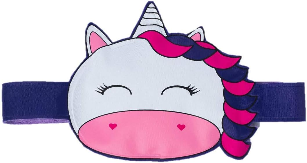 Hands Free Ice Pack for Kids; Reusable with Kid Friendly Designs, Soft Inside, and Adjustable Head Strap; for Bumps and Temperatures; Baby Shower and Registry Essential, Unicorn
