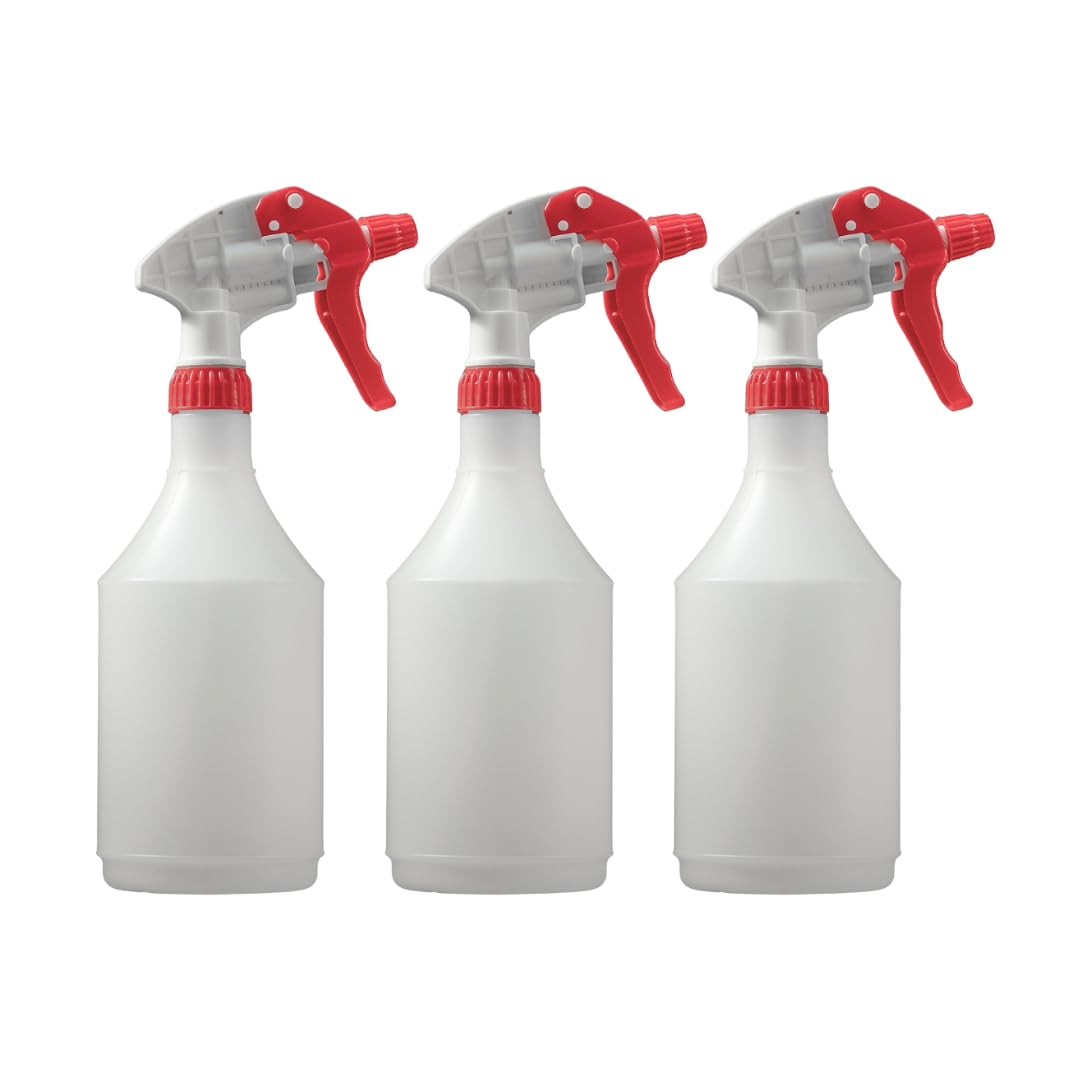 Avern Large 750ml Spray Bottles Plastic For Cleaning Solutions Gardning & Home Use Gardening, Plant, Water, Durable Trigger Sprayer, Refillable Mist Spray Bottle Heavy Duty (Red, 3 Pack)