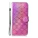 Produktbild Yobby Brieftasche Hülle für Samsung Galaxy J5 2017/J530,Bunt Blumen Handyhülle Leder Tasche Flipcase mit Kartenfach und Handschlaufe,Stand Stoßfest Schutzhülle-Rosa
