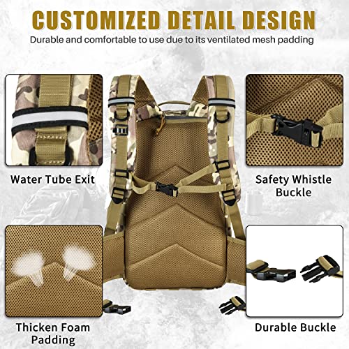Gelindo Military Tactical Backpack, Army Molle Bag, Small Rucksack, Hydration Backpack Perfect For Hunting, Survival, Camping, Trekking, School #TOP4