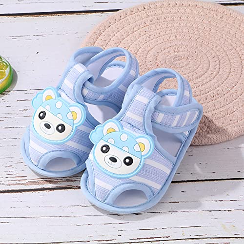 Infant Toddler Baby Girls Boys Shoes Sandals Cartoon First Walkers Anti-Slip Sole Breathable Sneakers (Blue, 11（12）)3
