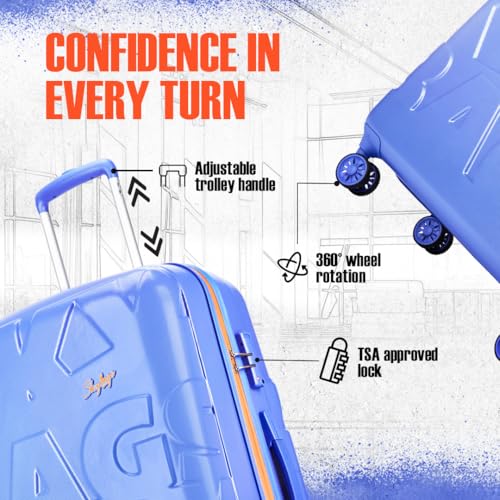 Image of Skybags Graphiq Check-in 75 cm(Large) Polycarbonate 8 Spinner Wheels Trolley Bags for Travel Hard Case Luggage, Lightweight Bag with TSA Lock & Scratch Resistant with 5 Years Warranty (Persian Blue)