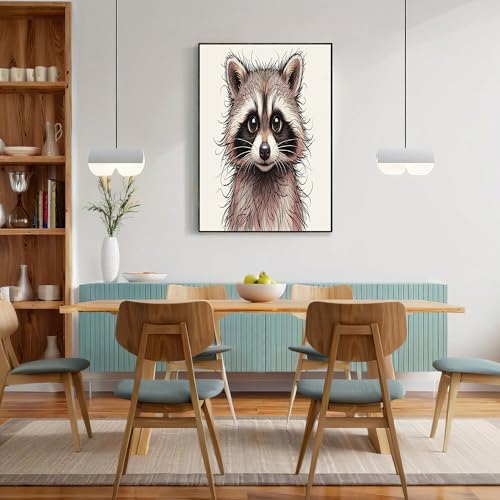 Tableau intissé raton laveur 80x120 cm impression grand format