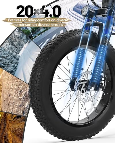 Qlife Racer Fat Tire Series Electric Bike for Adults, 28MPH,