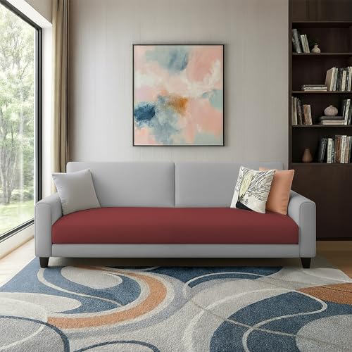 Image of Kathleen 3 Seater Sofa Set for Living Room - Foldable Convertible Couch Furniture for Home, Office or Guest Use, Modern Designer Stylish Comfortable (Maroon Grey)