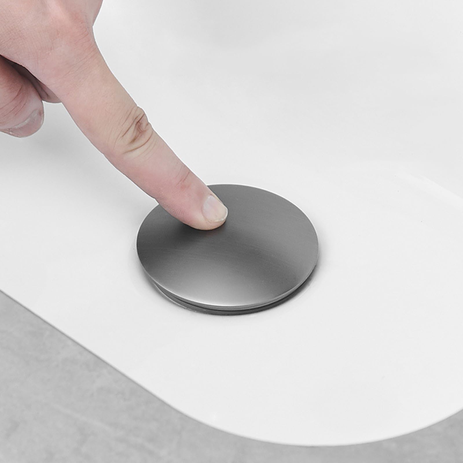 Bonde Clic Clac Sans Trop Plein, Bonde De Lavabo Bonde Clic Clac, Bonde De Lavabo Pop-Up, Bonde De Lavabo A Visser, Tout Cuivre,gris Pistolet,Pas De Trou De Trop-plein