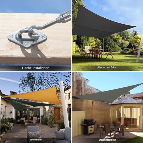 Sonnensegel Befestigung Set Zubehör 304 Edelstahl Sonnensegel Befestigungsset sonnensegel Spanner Montage Aufbau für Viereck und Dreieck Garten, Awnings Mounting Assembly 3