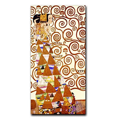 Tableau Klimt moderne abstrait grand format pour décoration salon et villa