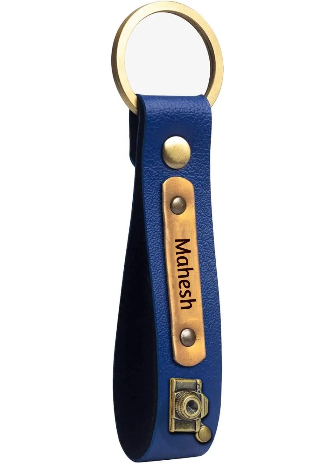 NAVYA ROYAL ART Mens Leather Keychain Name Leather Keychain for Mens | Personalized Keychain with Name Printed Customized Keychain for Men | Customised Gift Set for Men with Name & Charm, Blue (B0D4HDPDPF) Amazon Price History, Amazon Price Tracker