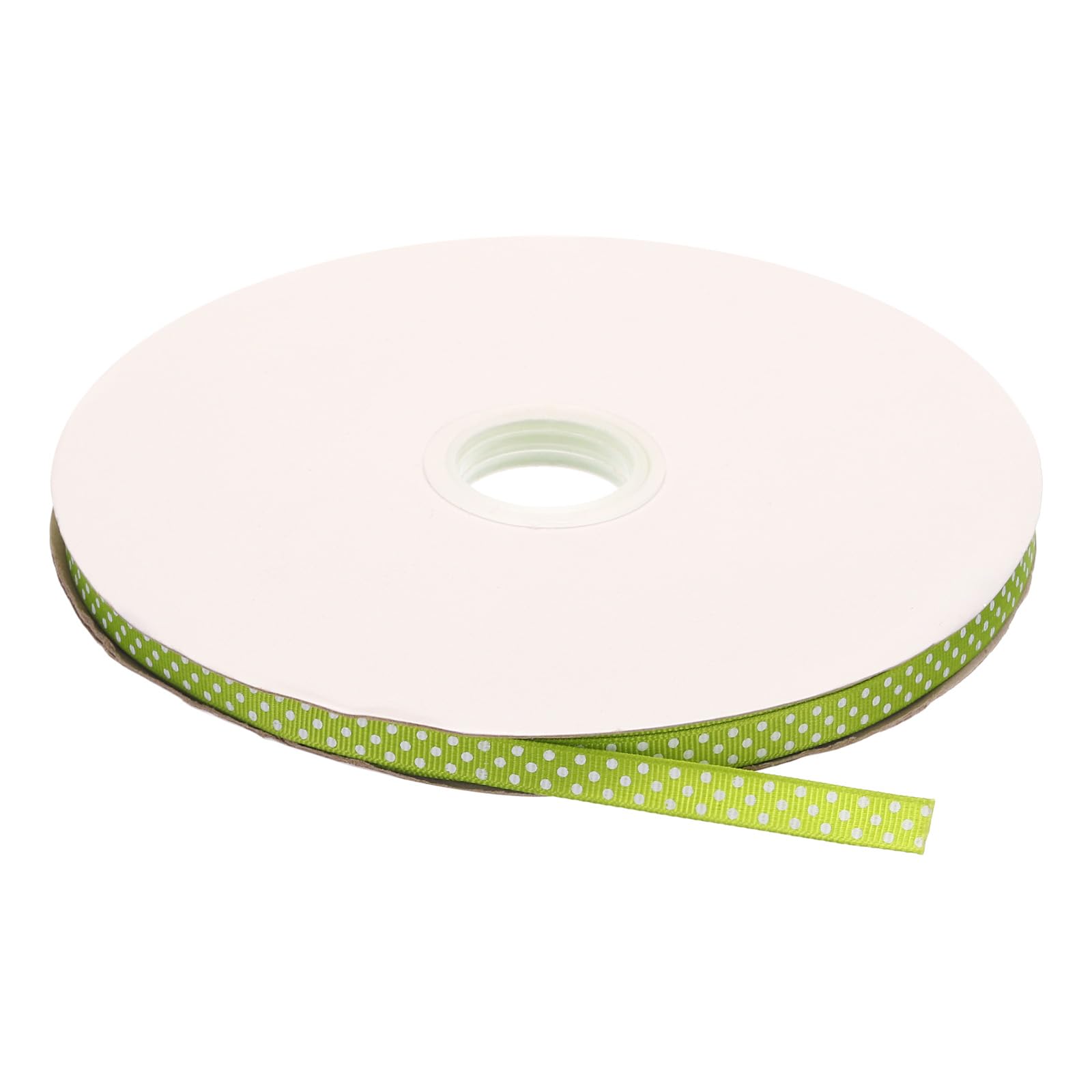 sourcing map Grosgrain Ribbons 100 Yards 3/8 Inch Light Green with White Dots Ribbon Bow Decoration for Crafts Gift Wrapping Wedding DIY Handmade