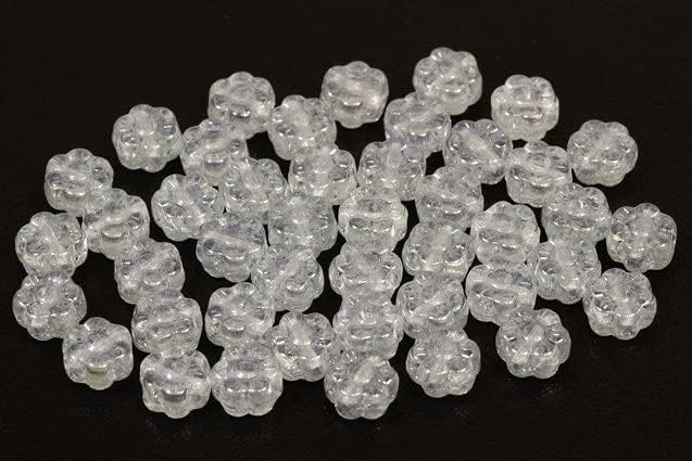 30pcs Pressed Beads Flowers 8 mm, Crystal Crystal Pinkyellow Coating (30-27137), Bohemia Crystal Glass, Czechia 11130409