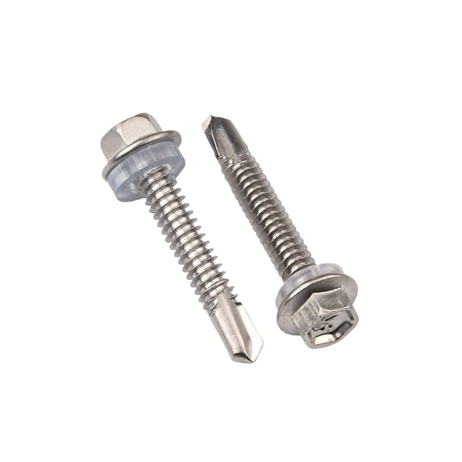 Viti a Testa Cava 10 pz 410 Rondella in Acciaio Inox Testa Esagonale Esagonale Esagonale Autoperforante Vite Autofilettante Bullone Assortimento Kit da 4.2mm a 6.3mm(M4.8 x 13)