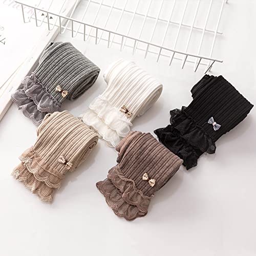 4 Pack Baby Girls Leggings Toddler Solid Cable Knit Basic Ankle Length Pants Kids Warm Footless Tights4