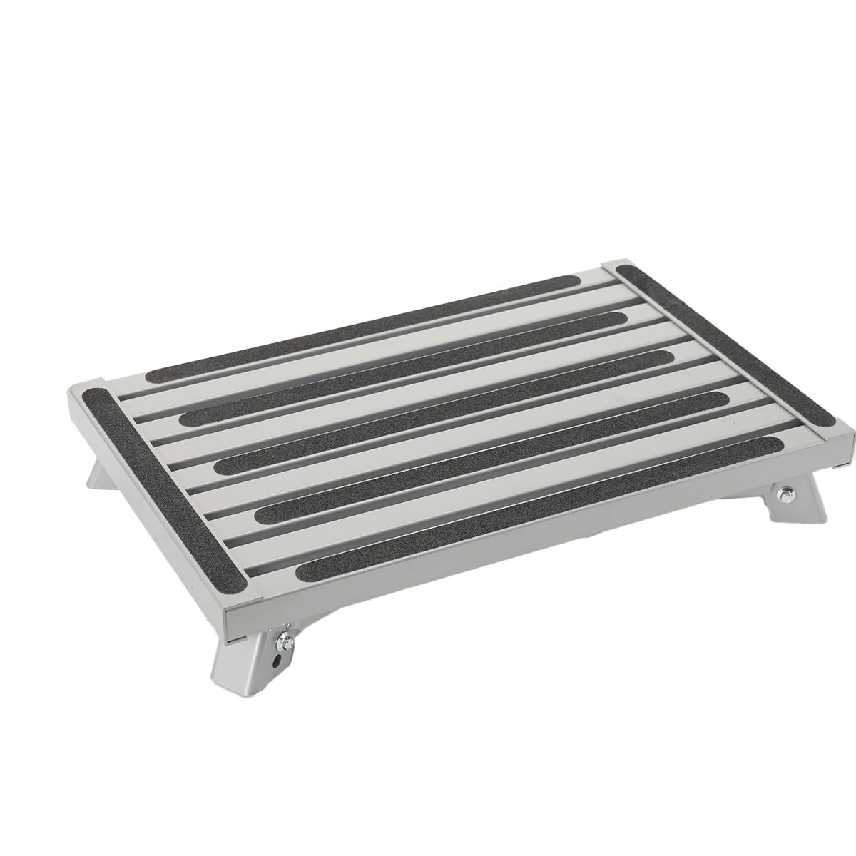 Scalino Pieghevole in Alluminio Leggero 330 Lbs con Pedana Antiscivolo, Design Pieghevole Portatile per Camper, Roulotte, SUV E Casa