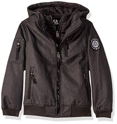 Reebok Boys' Big Active Super Soft Shell Jacket, Vestee Charcoal Heather, 10/12