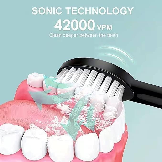 Image of Electric Toothbrush for Adults | Sonic Rechargeable Toothbrush with 6 Cleaning Modes, 4 Replacement Brush Heads, 60-Day Battery, IPX7 Waterproof, Soft Bristles for Deep Cleaning (Multicolor)