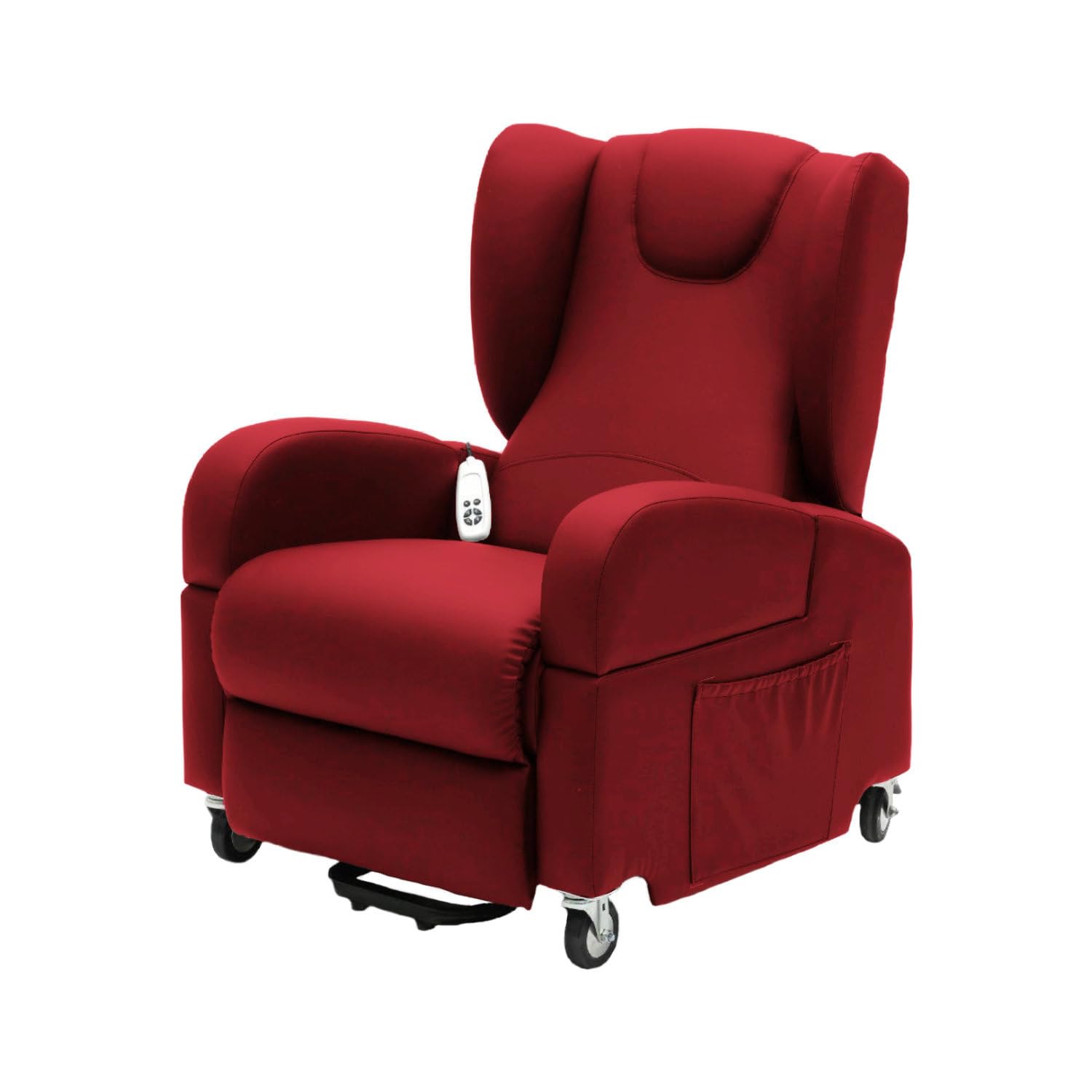 MyVorrei Sillón Relax con 2 motores y reposabrazos extraíbles, manillar trasero, 4 ruedas, revestimiento de microfibra, dispositivo médico clase 1 Jessica