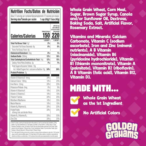 Image of Golden Grahams Breakfast Cereal, Graham Cracker Taste, Made with Whole Grain, Large Size, 16.7 oz