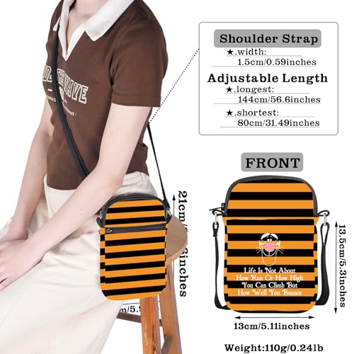 CMNIM Cartoon Tiger Gifts Tiger Quote Inspired Crossbody Bag How Well You Bounce Shoulder Cartoon Character Purse for Fans4