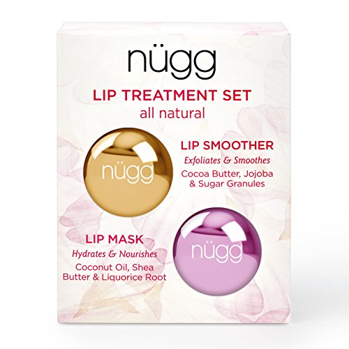 nügg Lip Care Treatment Set for Dry, Chapped Lips; Includes All Natural and Vegan Exfoliating Lip Scrub and Moisturizing Lip Mask; 2 x 7g (2 x 0.24 oz)